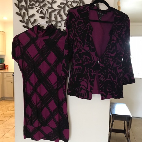 INC International Concepts Dresses & Skirts - INC INTERNATIONAL CONCEPTS 2 Pc. Dress Ensemble / Separates Purple Black…